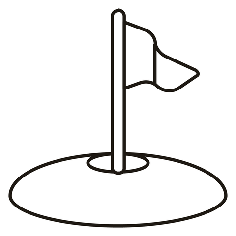 Flag In Hole Coloring Page